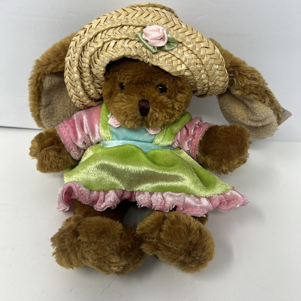 Easter Bunny Rabbit Plush Stuffed Animal with a Hat Gift Toy Plush Land